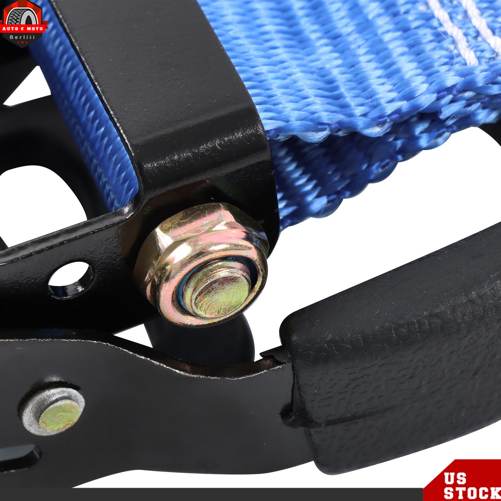4PCS Heavy Duty Ratchet Straps 1.6″×15’ 5208 lbs Break Strength S Hooks Blue