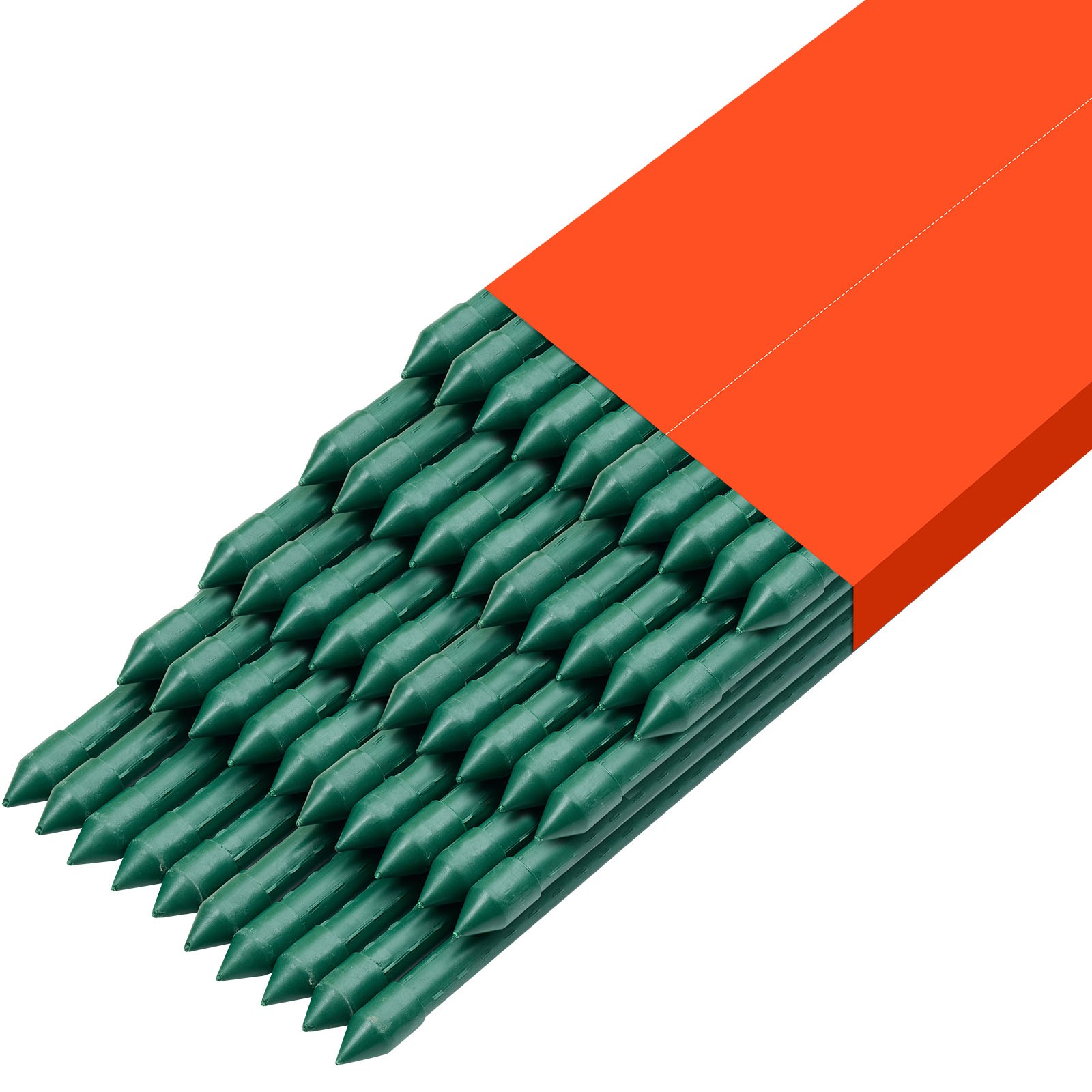 Uimoso Garden Stakes for Plants, 50 Pack, 46-Inch Plastic-Coated Metal Supports