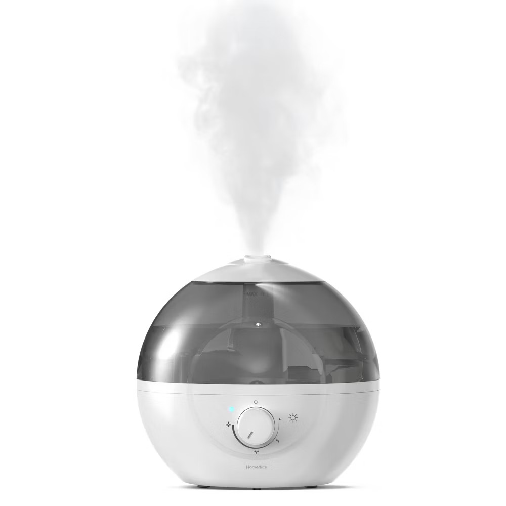 HoMedics Top-Fill Easy to Clean Ultrasonic Cool Mist Humidifier with Night