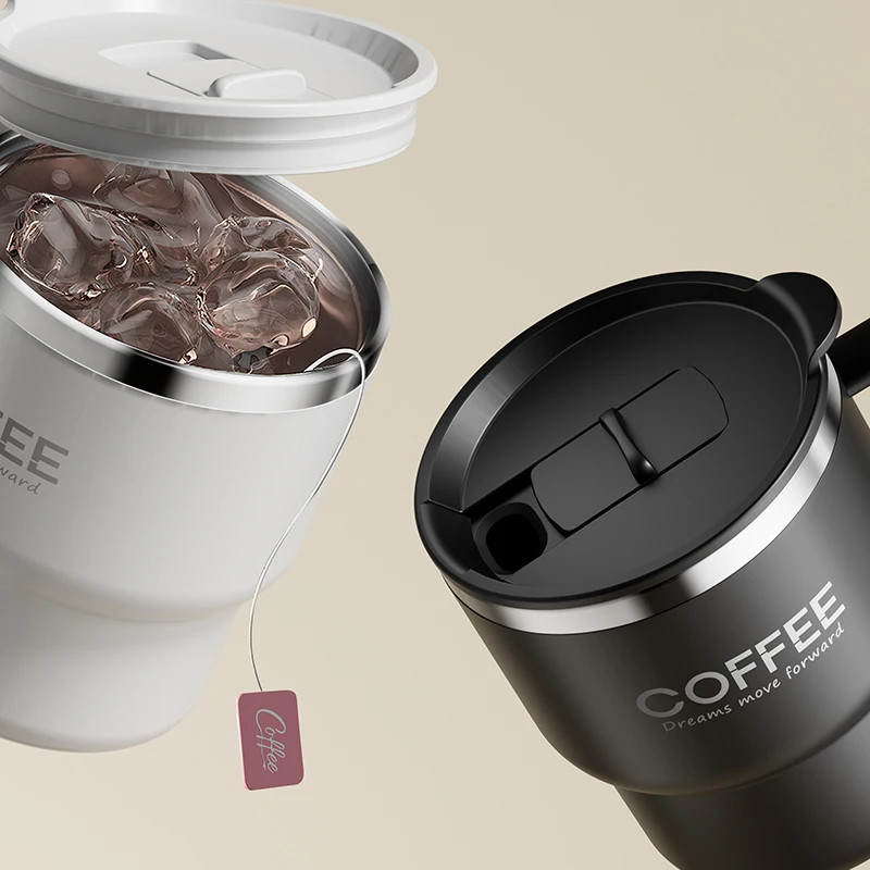 Stainless Steel Double Wall Thermal Coffee Cup Portable Travel Mug Milk, coffee