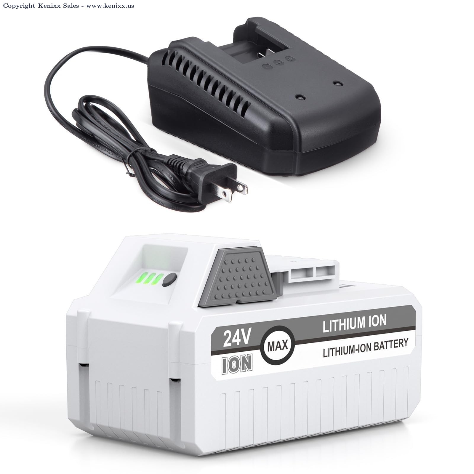 7500mAh 24VBAT-LTE Lithium-iON Battery+Fast Charger for Snow Joe 24V Cordless…