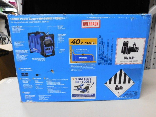 Kobalt 1800W Portable Power Station Power Supply Kit #5418356