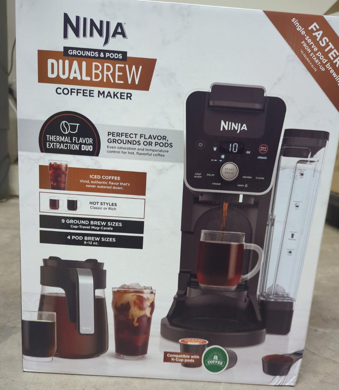 Ninja CFP201 DualBrew System | 12-Cup Coffee Maker | 3 Brew Styles 60-oz – Black