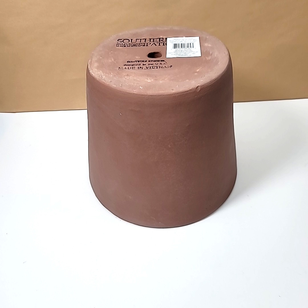 Southern Patio Handmade Kiln-fired Clay Vaso Planters 9.8in -Drainage Hole