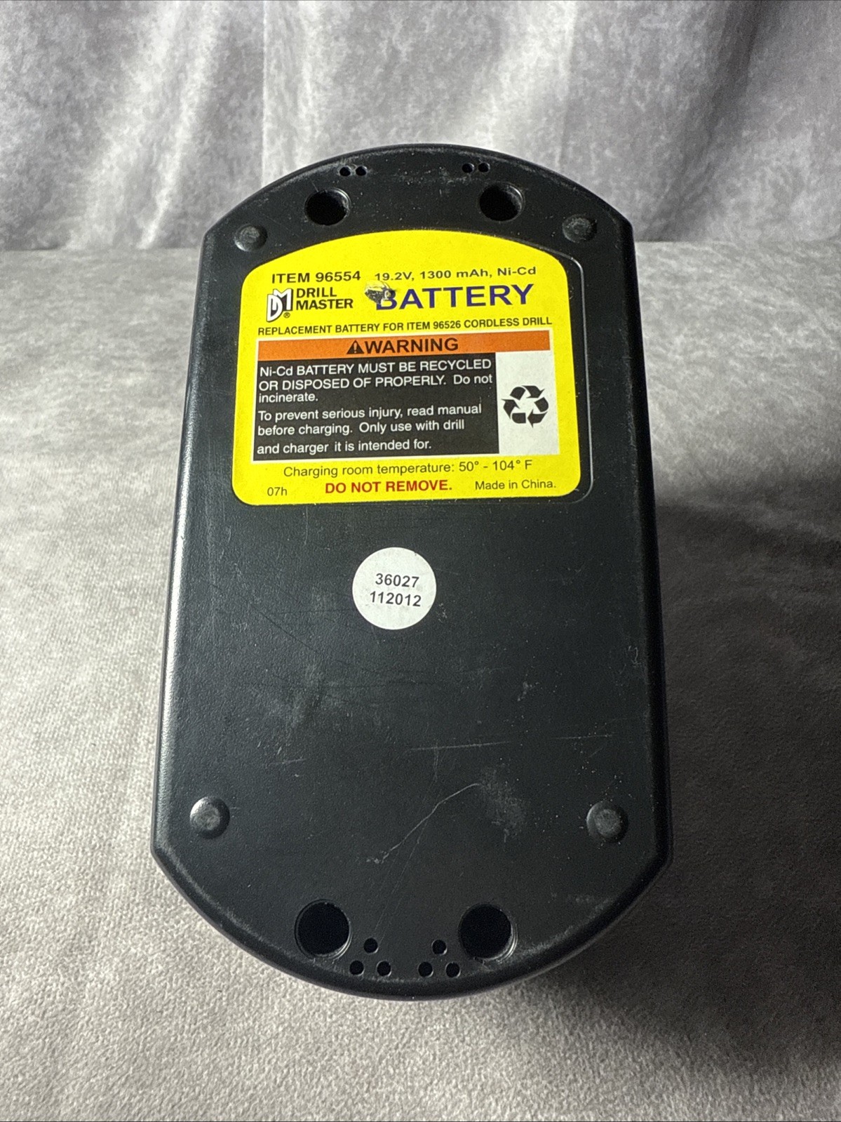 Drill Master 96554 19.2V Battery for 96526 Drill 1300mAh Ni-Cd Tested & Working