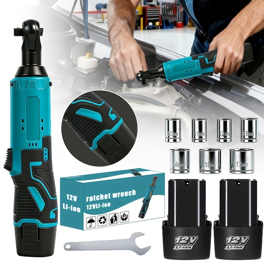 Cordless electric ratchet wrench set, brushless electric ratchet wrench, 12V