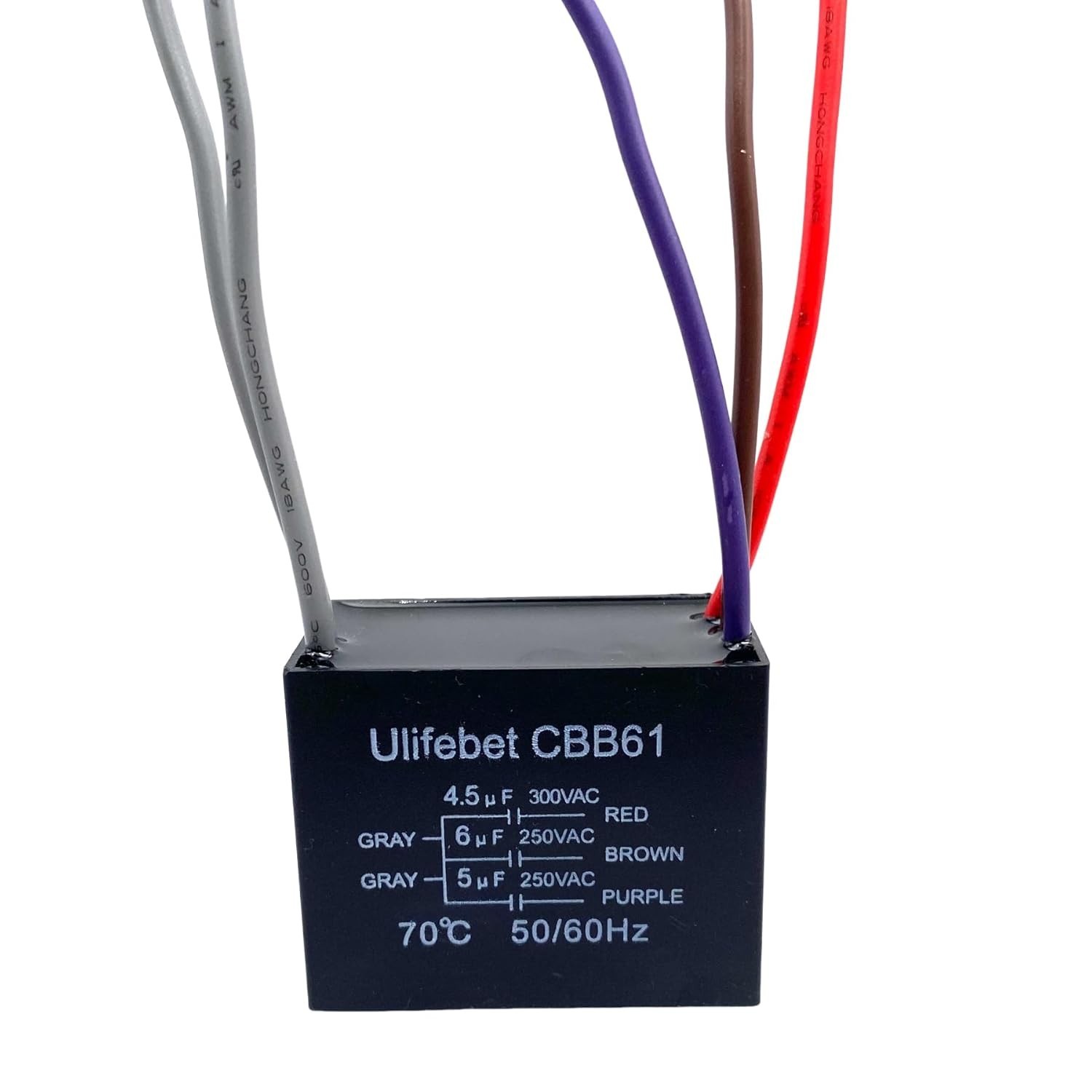 4.5uF + 6uF + 5uF Ceiling Fan Capacitor 5 Wire, 250 Volts AC – High Performance