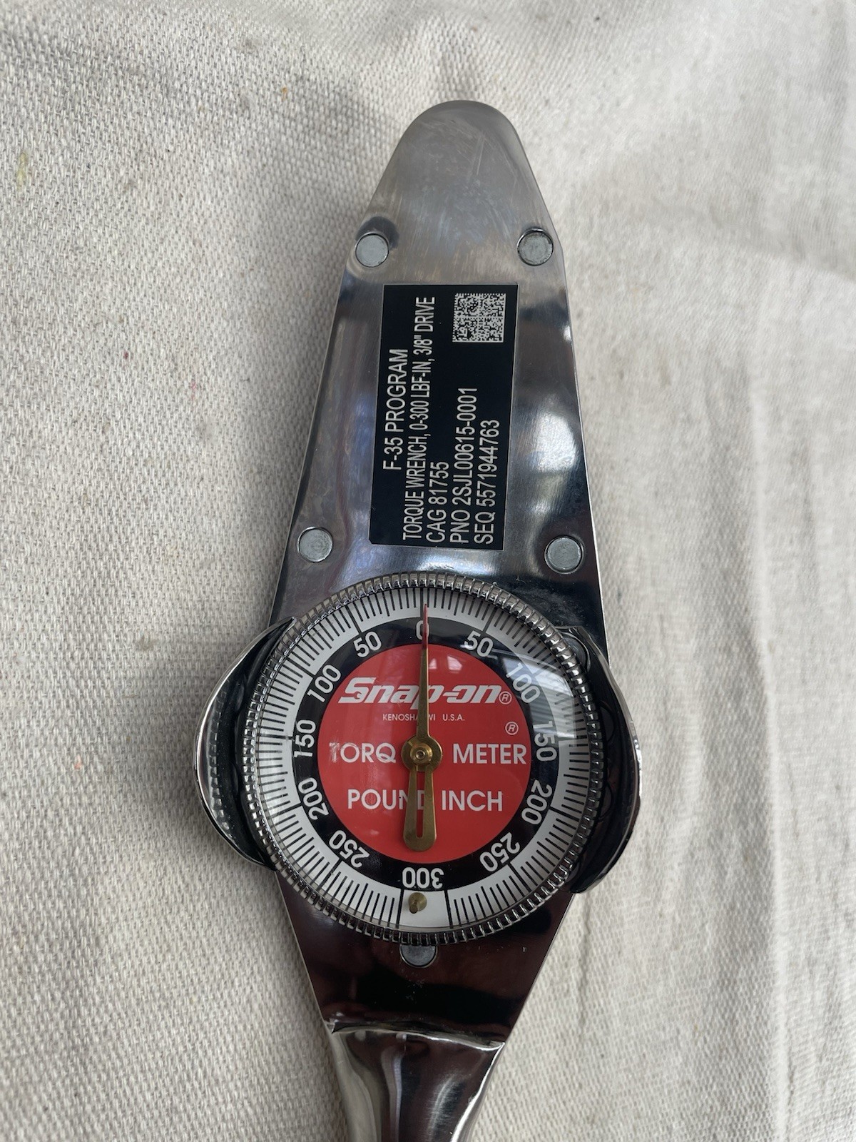 Snap On Torq- Meter, Model TE25A 3/8 Drive Original USA Chrome