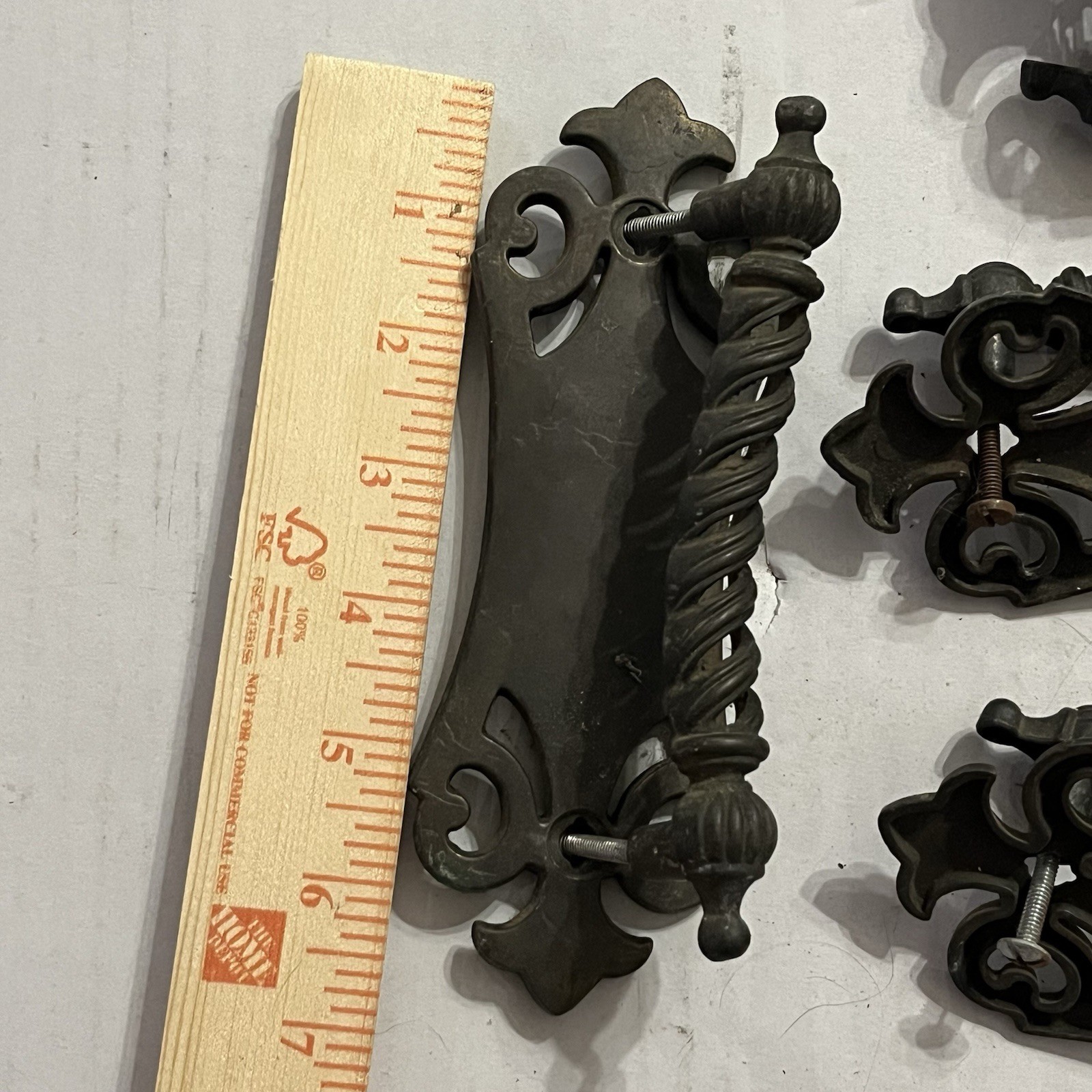 Vintage BPC 14045 Brass Chippendale Bail Drawer Pull Handles Set of 5