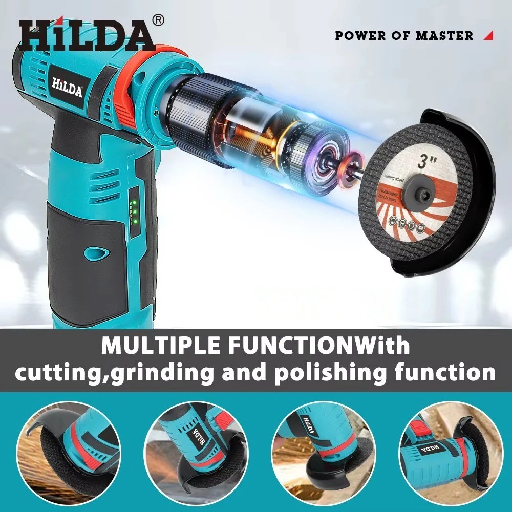 12V Cordless Mini Angle Grinder Brushless Cut Off Polish Grinding Tool USA Sell