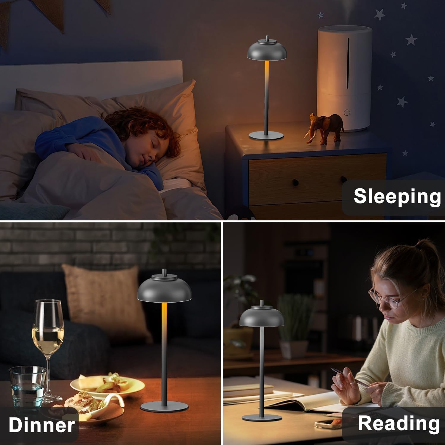 Outdoor Patio Dinner Lighting – Led Cordless Table Lamps Rechargeable 2pk