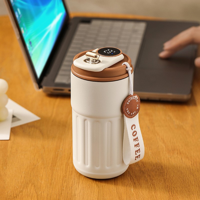 Smart Digital Thermal Bottle Portable Coffee Mug Stainless Steel Water Bottle In