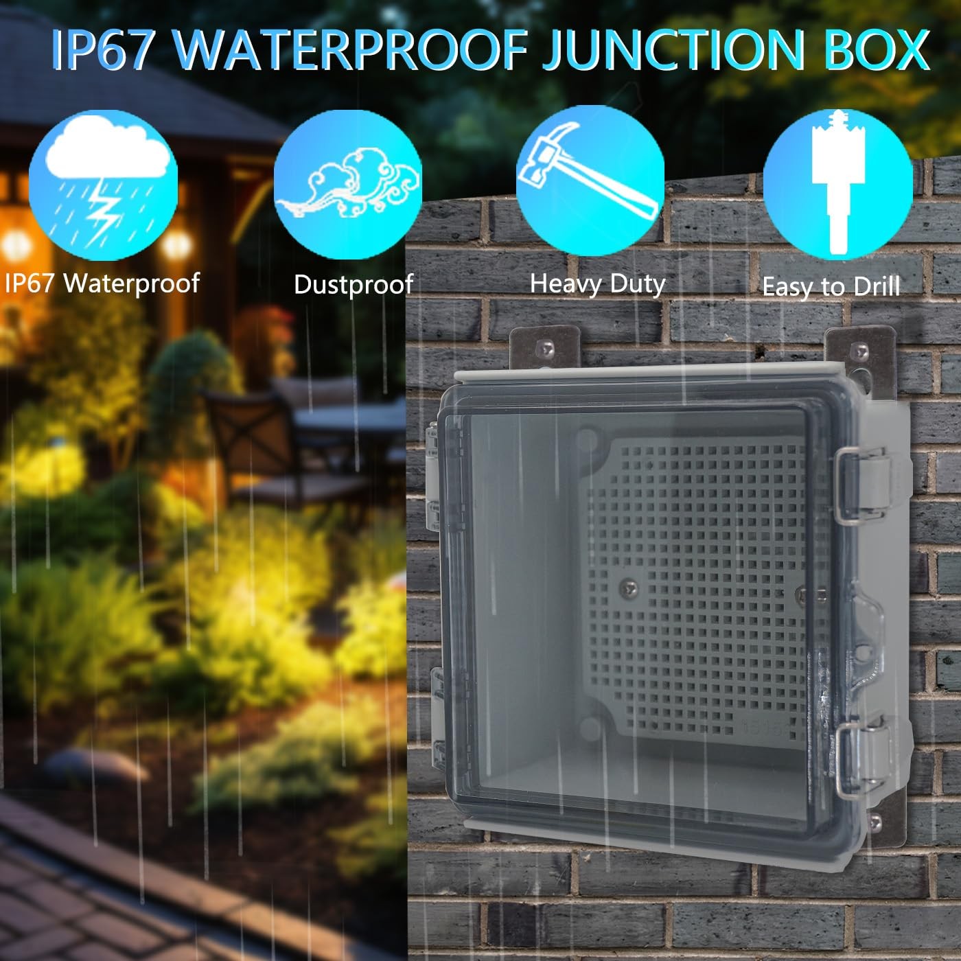 IP67 Waterproof Junction Box ABS Plastic Electrical Enclosure Stainless Steel La