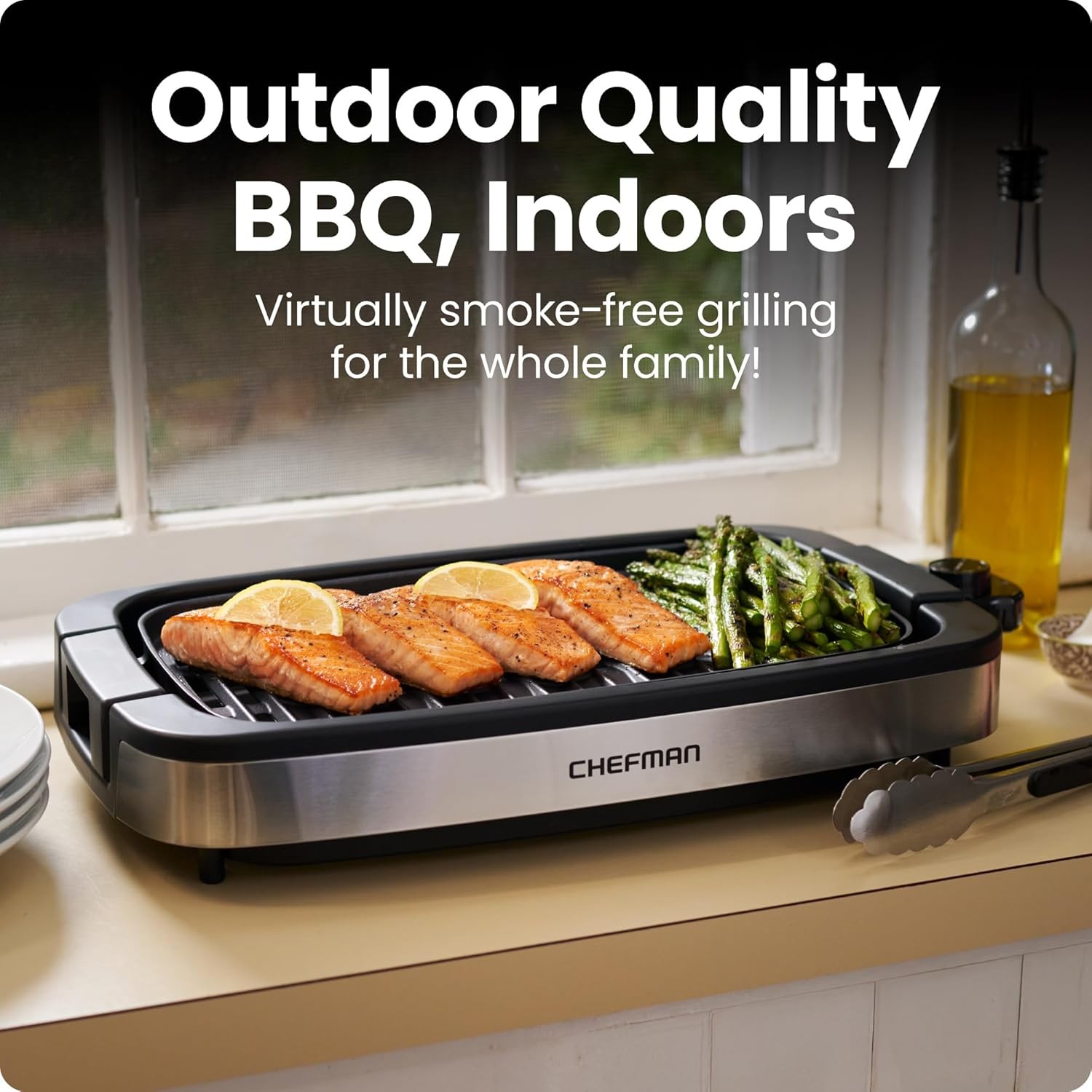 Chefman Smokeless Indoor Electric Grill w/Adjustable TemperatureControl(OpenBox)