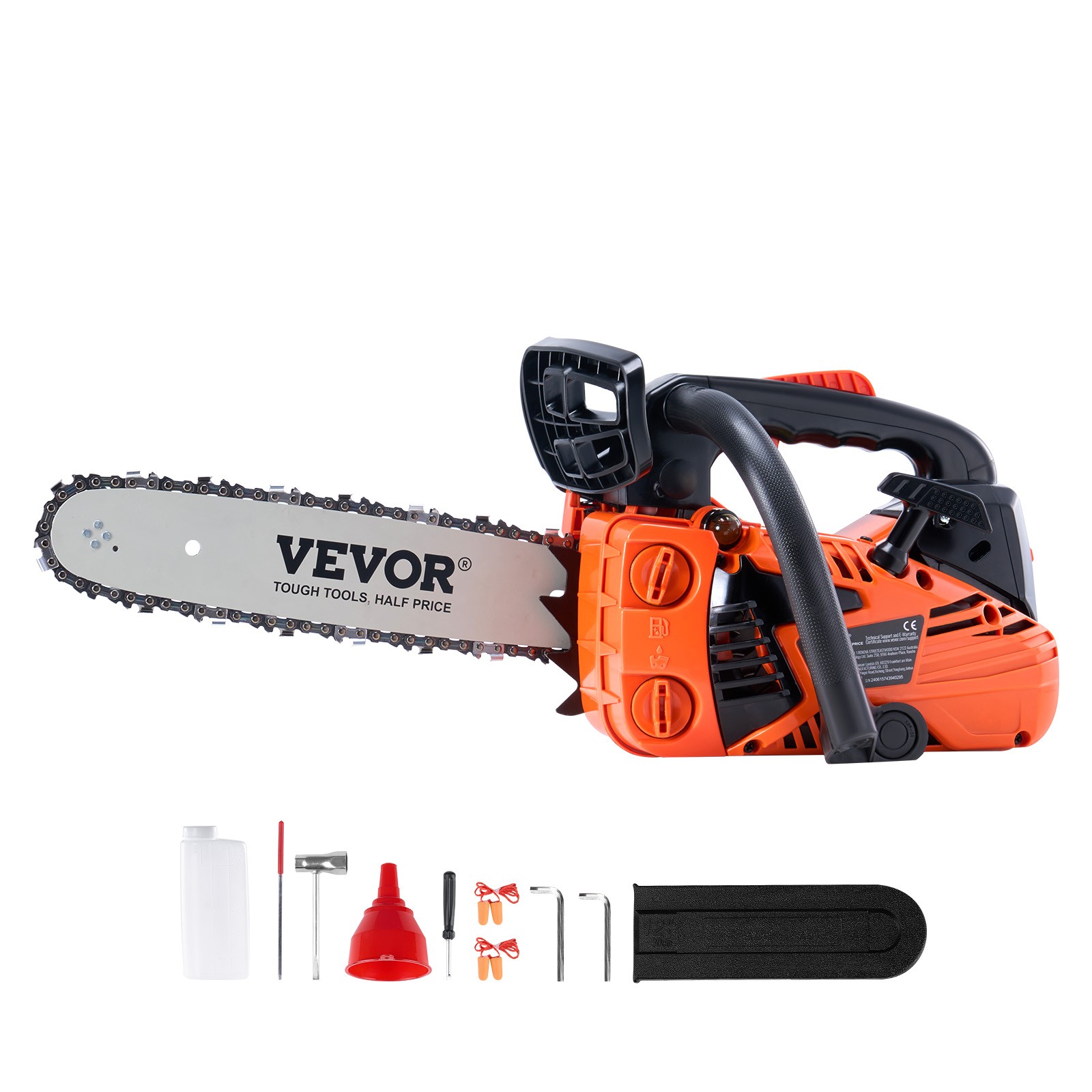VEVOR 25.4CC 12″ Gasoline Chainsaw Powered Wood Cutting Engine Gas Chain Saw