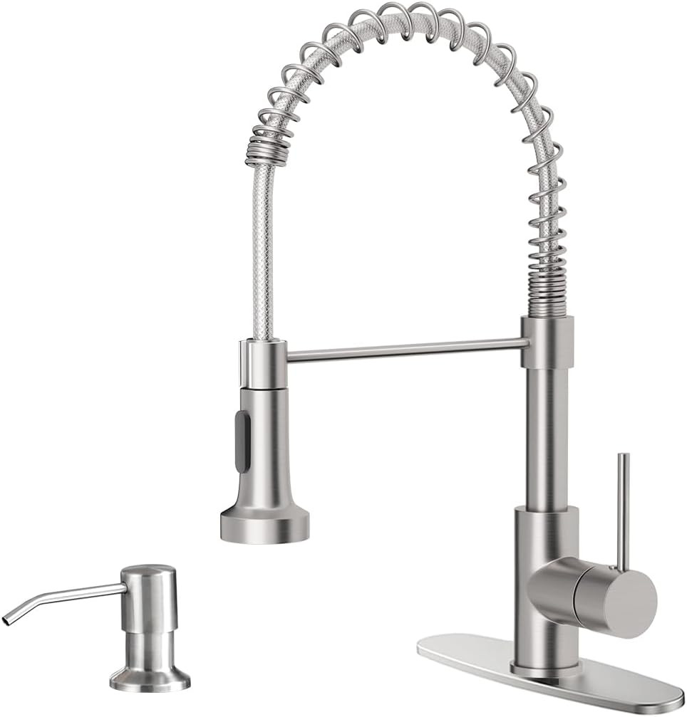 Touchless Kitchen Faucet with Pull down Sprayer LED Light Single Handle Kitchen