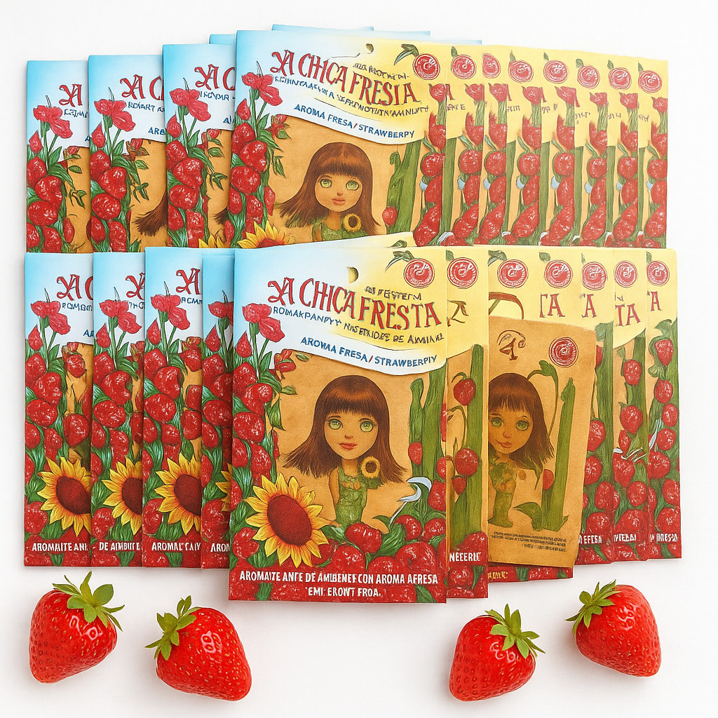 15 pack LA CHICA FRESA /Strawberry Car Air Freshener Aromatizante Mexico