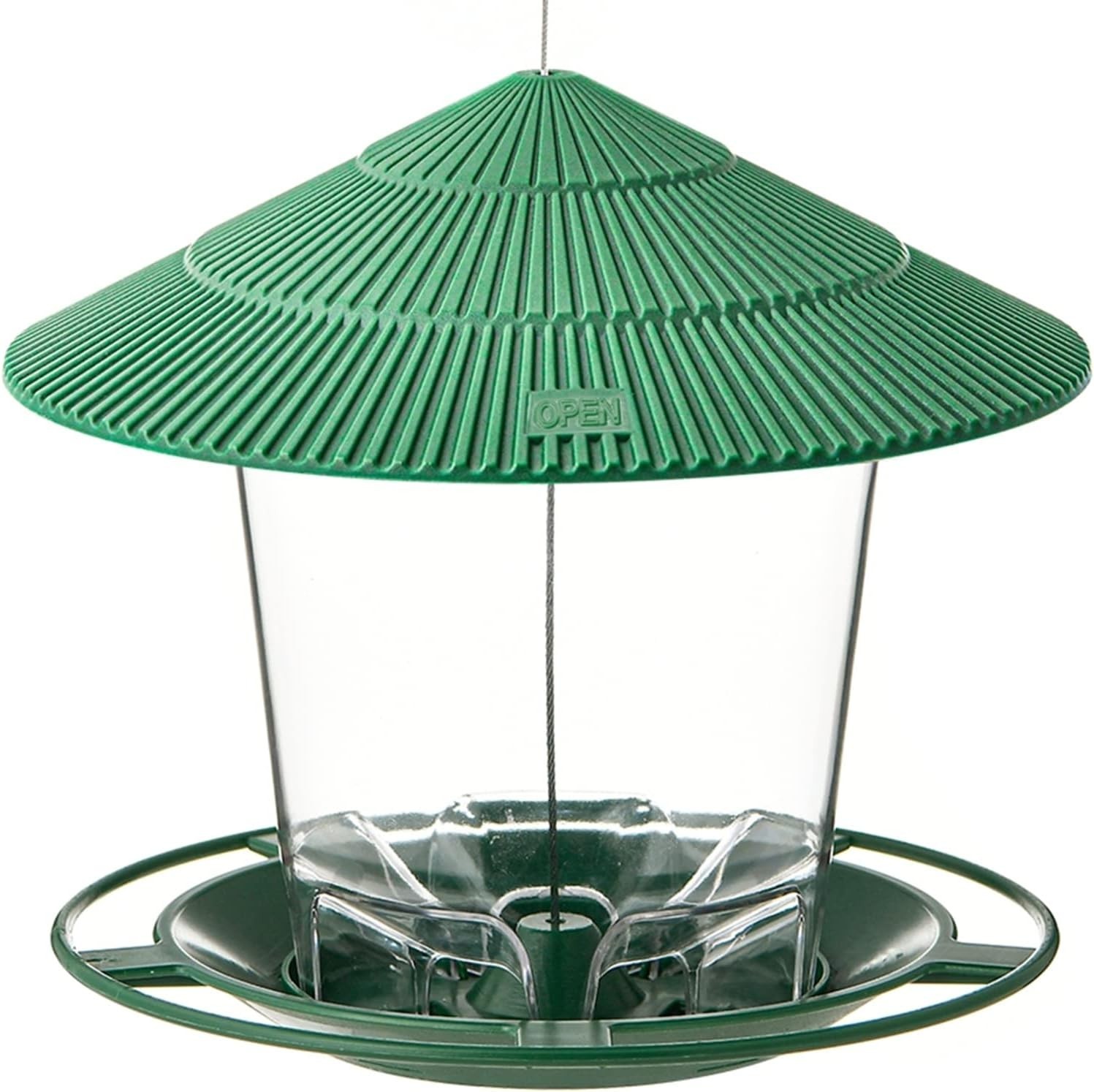 Squirrel-Proof Outdoor Hanging Bird Feeder – 2.9 lb Seed Capacity in Green