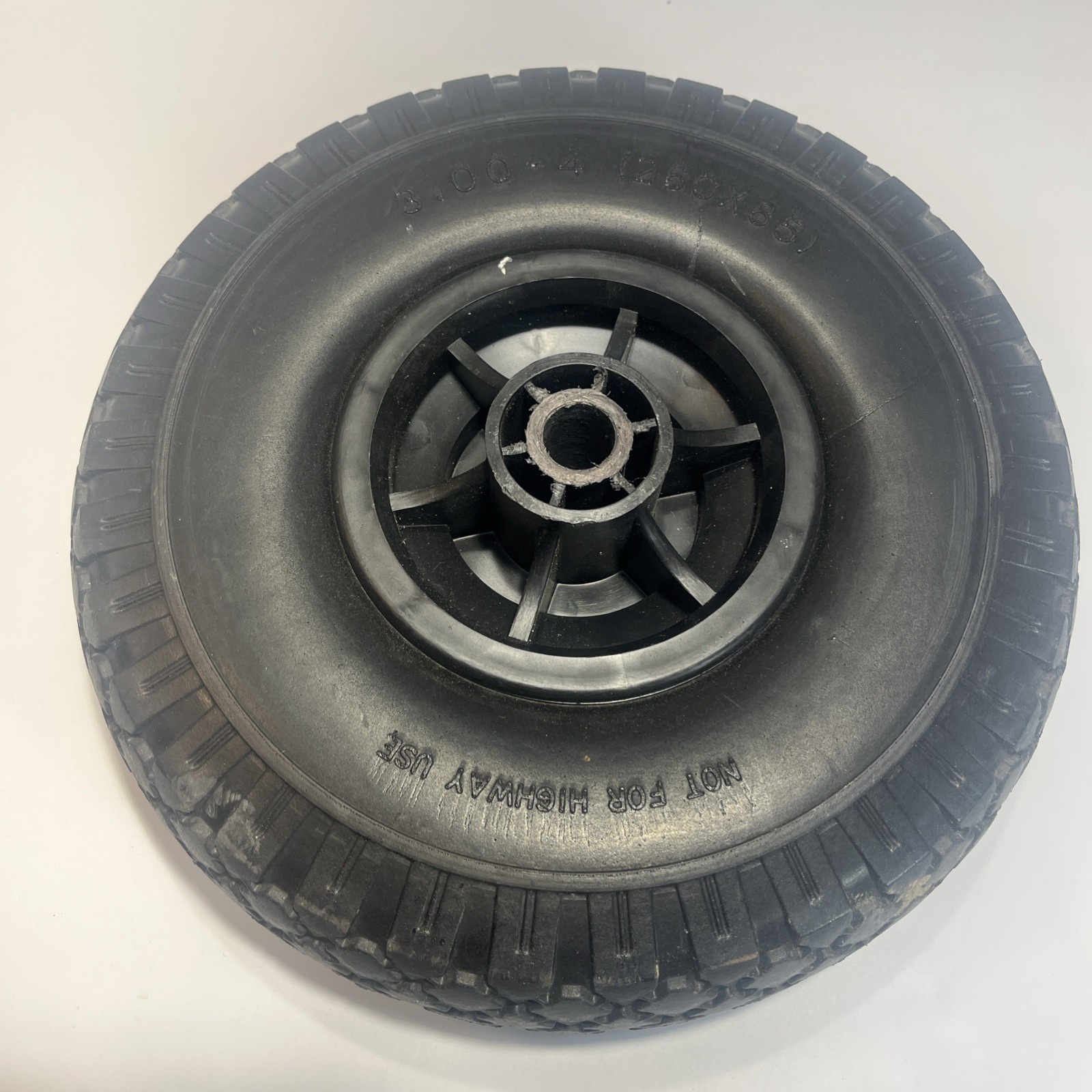 3.00-4 (260×85) Solid Rubber Tire Flat Free Utility Cart Wheel Replacement