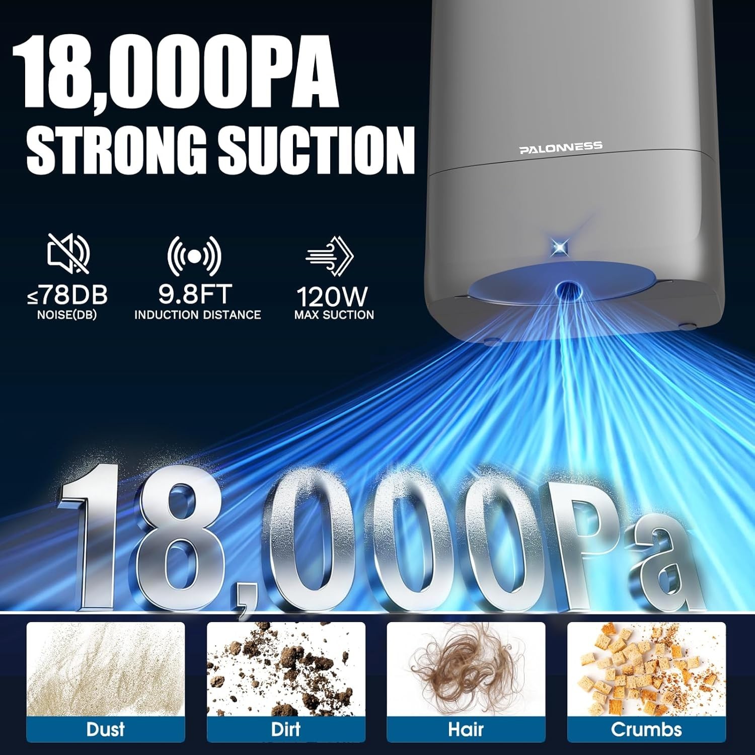 Pro Touchless Vacuum Automatic Dustpan 1400W Ultra Fast & Powerful, 18KPA Vac…