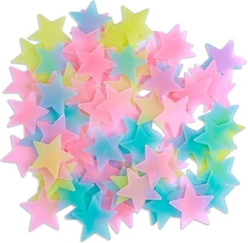 100Pcs Multicolor Glow in The Dark Luminous Stars Fluorescent Noctilucent