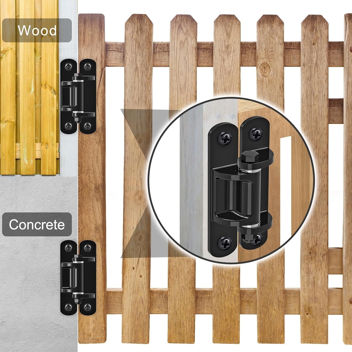Heavy Duty 6.7” Gate Hinges 1100LB, Rust-Proof Steel, Anti-Sag Design (2Pcs)