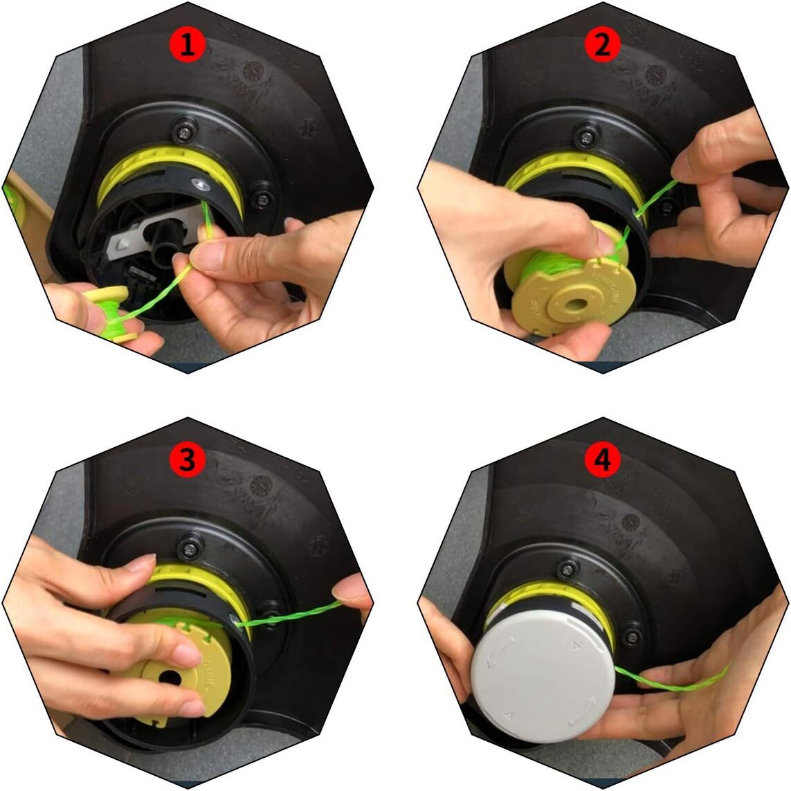 6 Replacement Trimmer Spool For Ryobi One Plus 11ft 0.08″ AC80RL3 18V 24V 40V