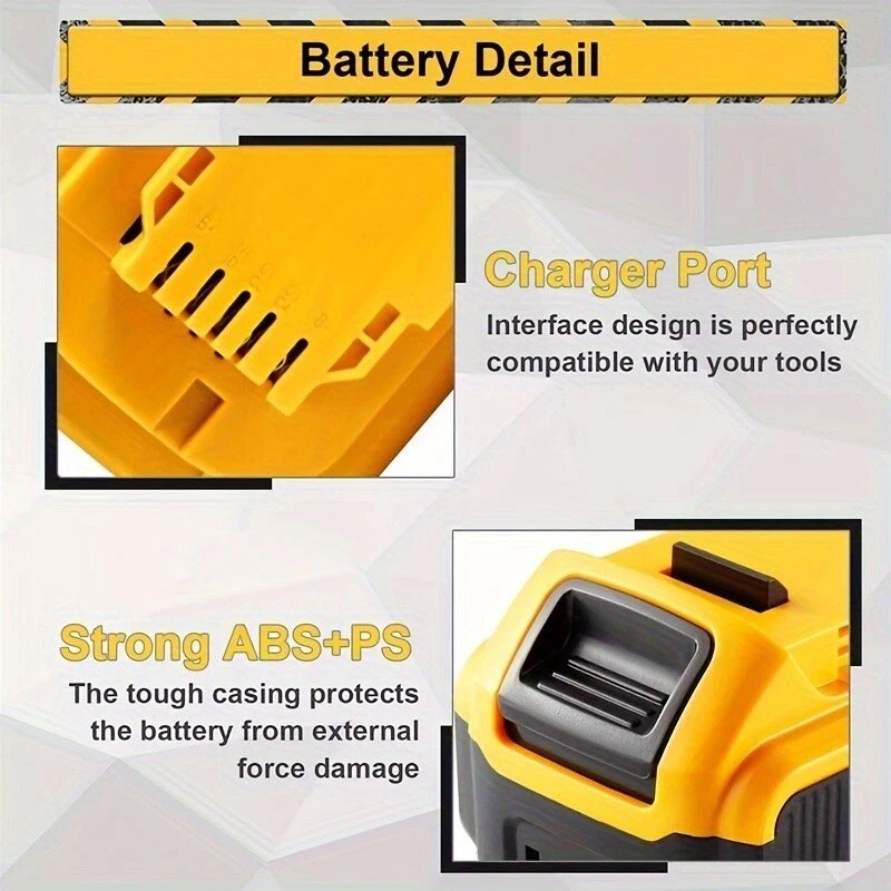 2Pack Lithium Ion Battery For DeWalt 20V 20 Volt Max 8.0AH DCB200 DCB205 DCB206