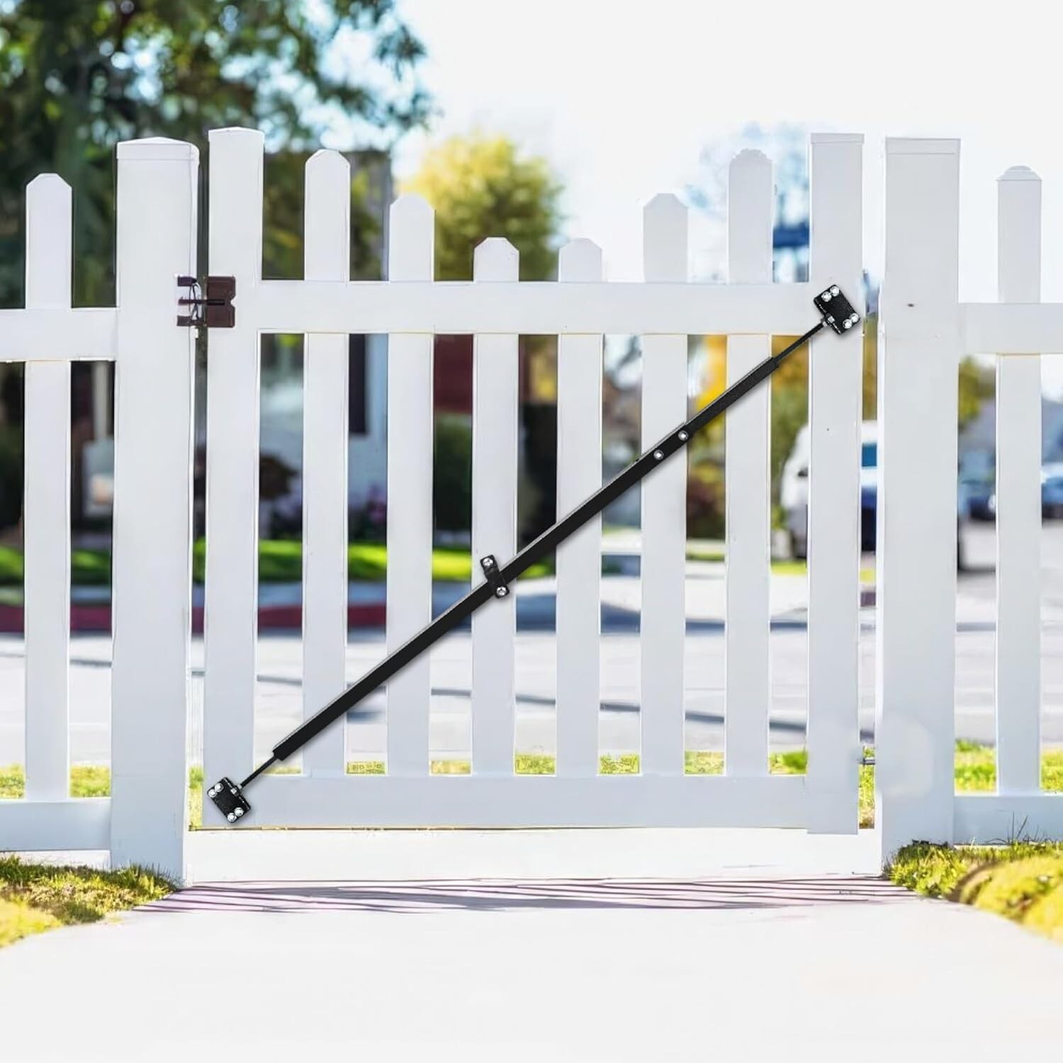 6′ Telescopic Gate Brace – 43″-72″ Adjustable Carbon Steel Anti-Sag Support