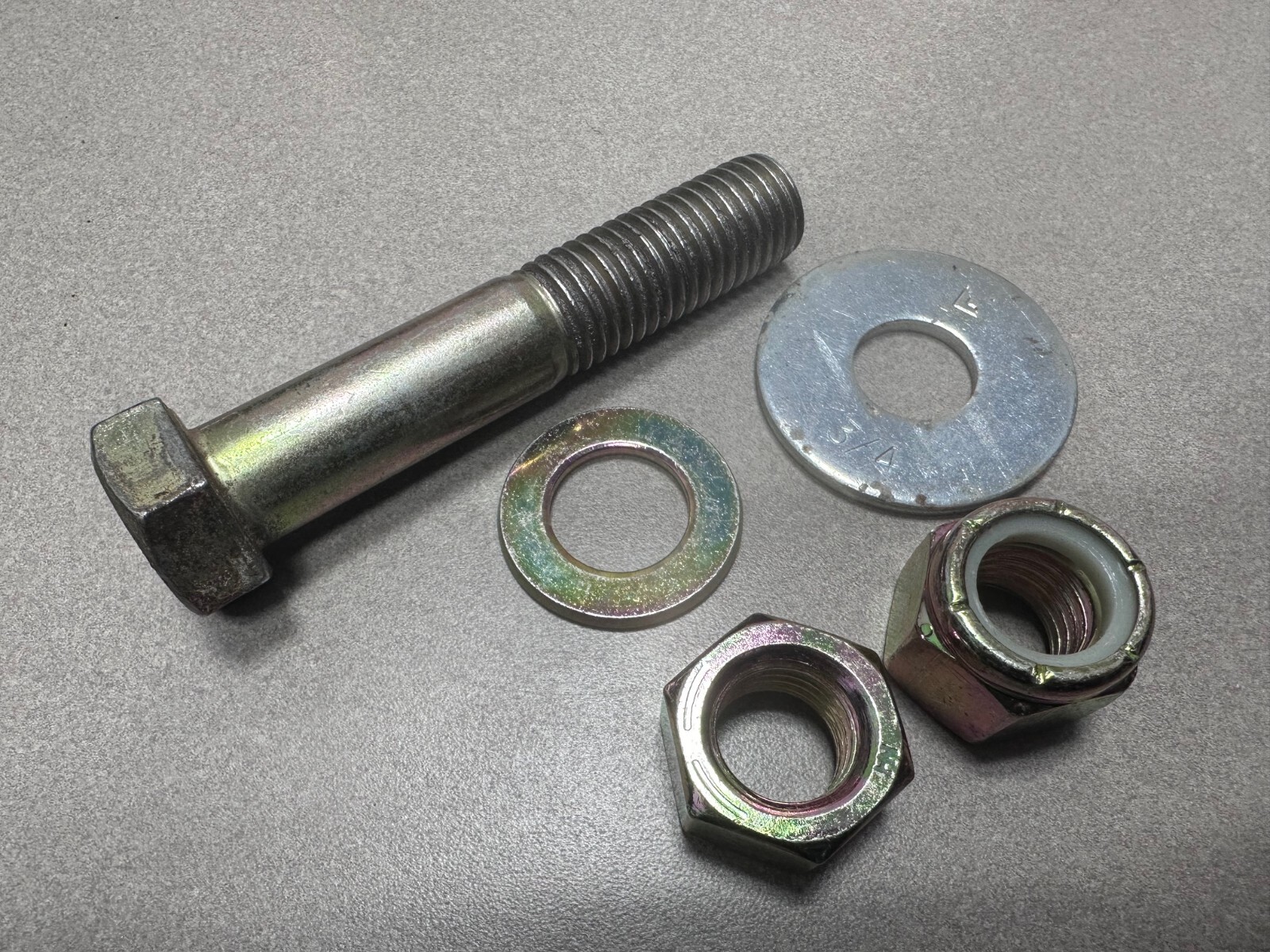 3/4-10×4 YZ Plated Hex Bolt Grade 8 HD Gr.8 Nut Washer Flat Lock Nyloc 4″