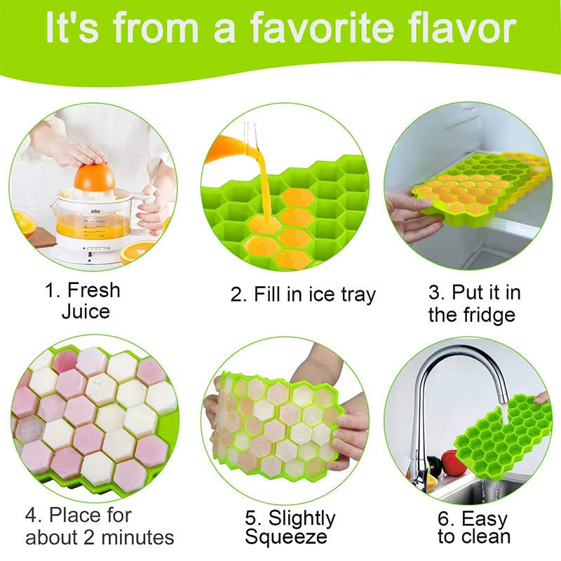 148-Cube Silicone Ice Tray Large-Capacity Reusable Ice Maker Mold with Lid