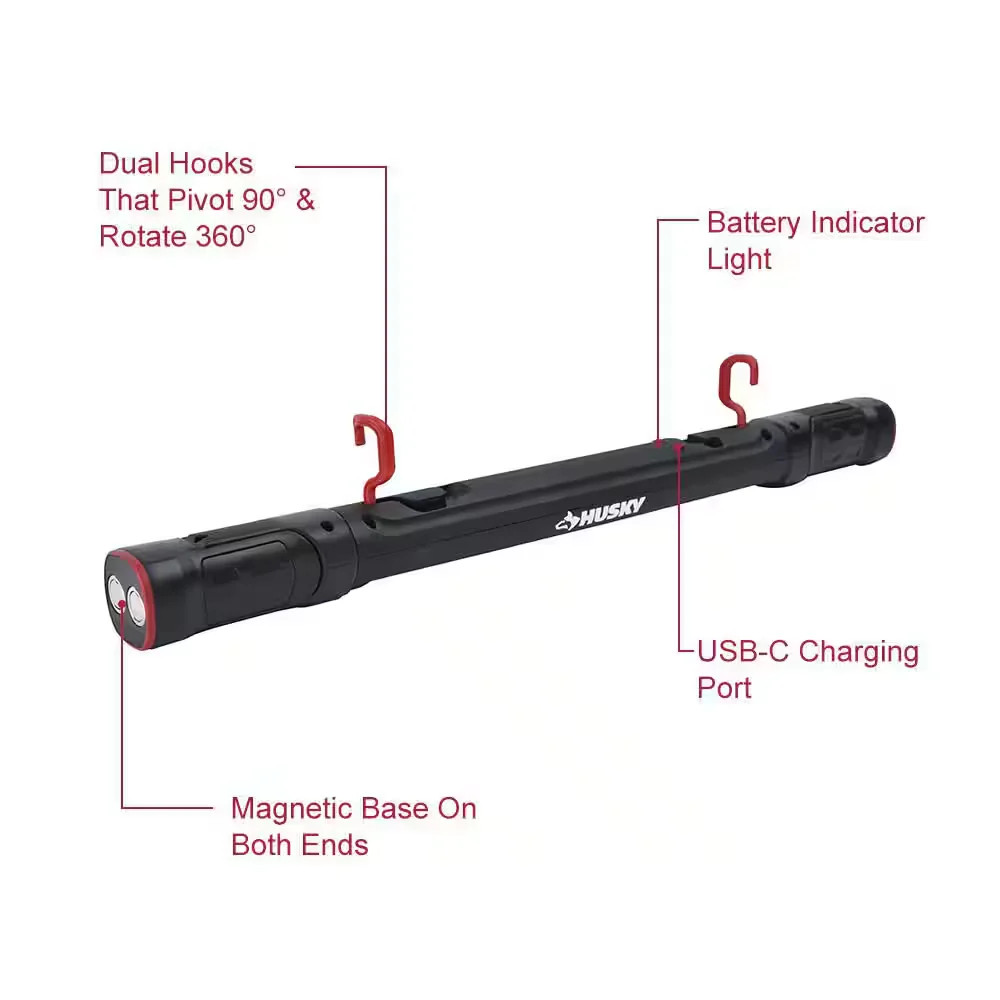 Husky LED Work Light Rechargeable 2500 Lumen Touchless Infrared Magnetic
