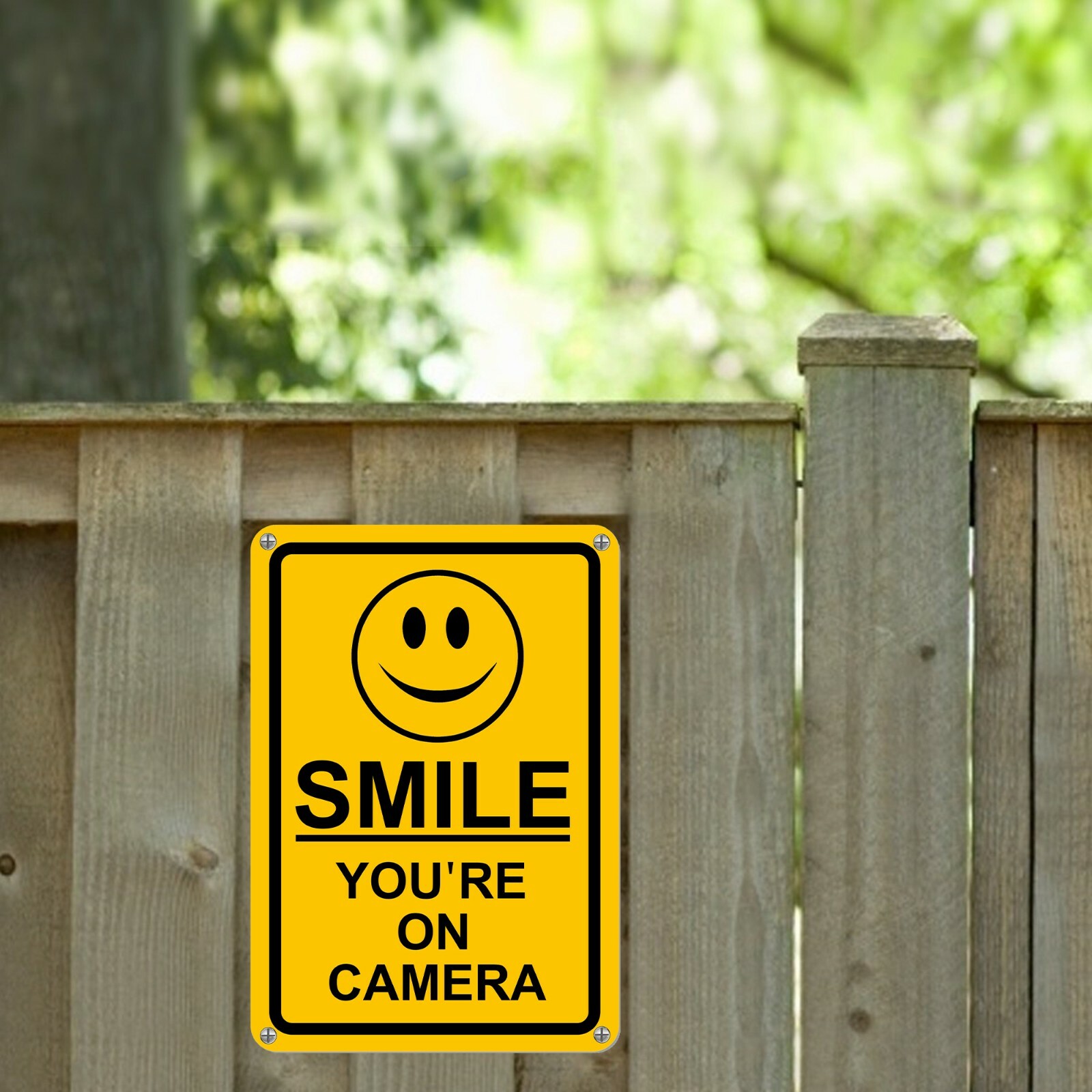 New Smile You’re on Camera Yellow Business Security Sign CCTV Video Surveillance