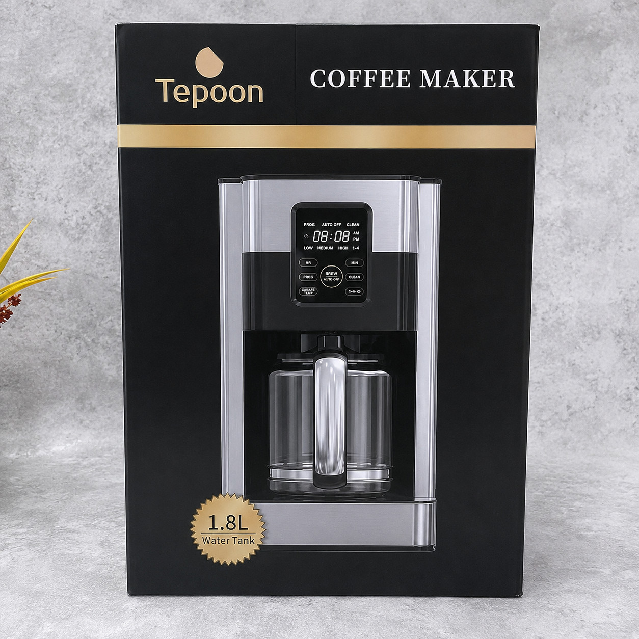 Home Drip Coffee Maker 12 Cup Programmable Brewer Glass Carafe Keep Warm