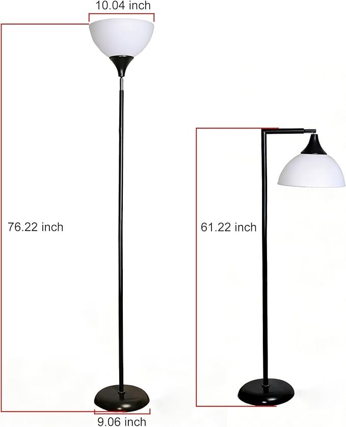 Anrotix LED Floor Lamp Horn-Shaped Metal Standing Light Remote Dimmable Folding