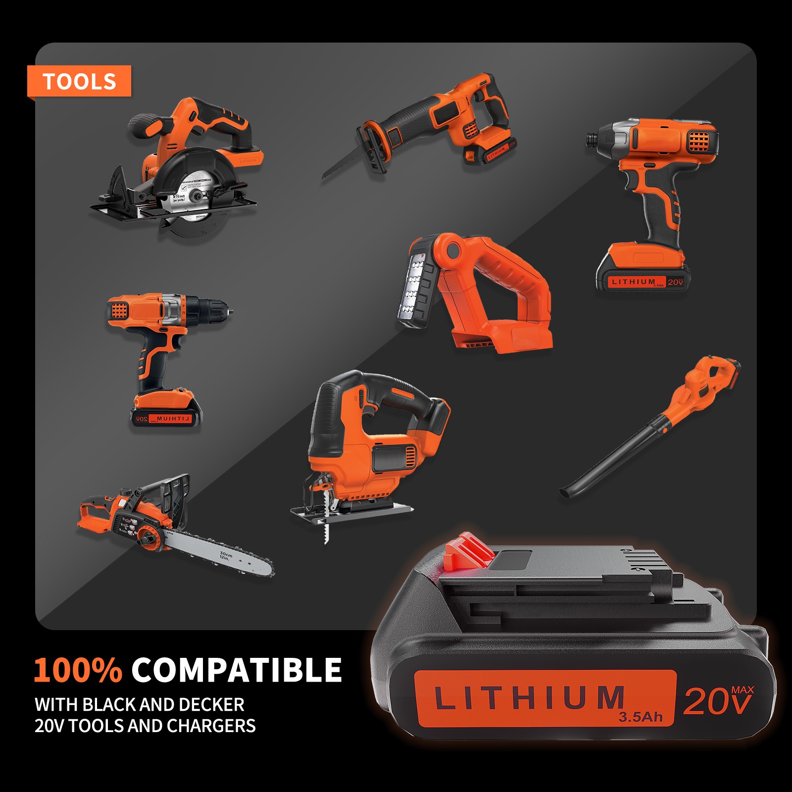 2Pack 20V Lithium-ion 3.5Ah Battery for BLACK&DECKER 20 Volt LBXR20 LBX2020 LB20