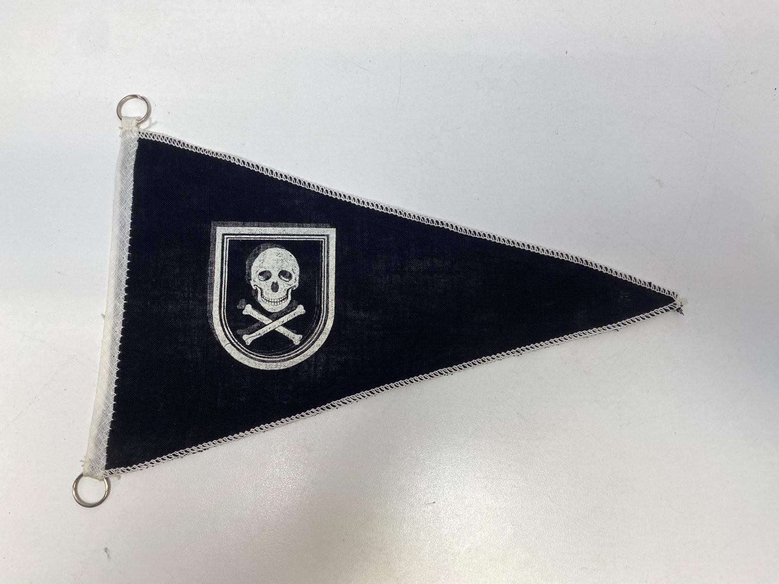 vintage 1950s Jolly Roger Pennant FLAG Pirate Skull & Crossbones Black Red White