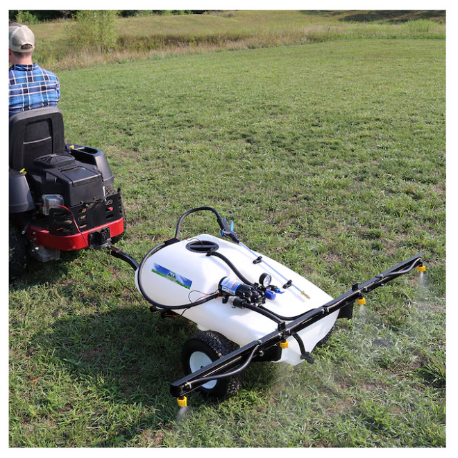 Master MFG 24 Gallon Deluxe Pull-Behind Broadcast Sprayer – 2.2GPM w 7 ft. Swath