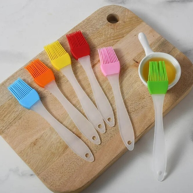 6Pcs Silicone Basting Pastry Barbecue oil Brush for BBQ Basting Kitchen Party US