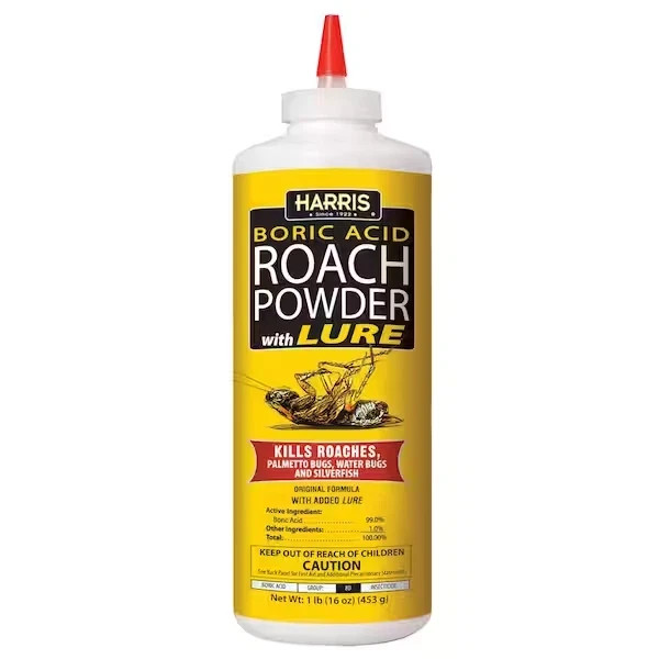 HARRIS Boric Acid Roach and Silverfish Killer Powder w/Lure for Insects (16oz).