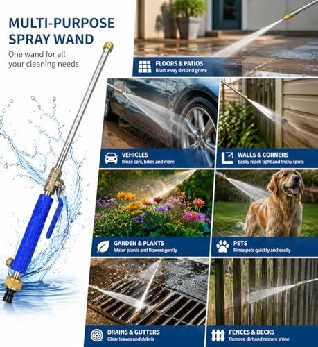 Pressure Washer Wand Jet Nozzle 2 Spray Tips Garden Hose Attachment Car Cleaning