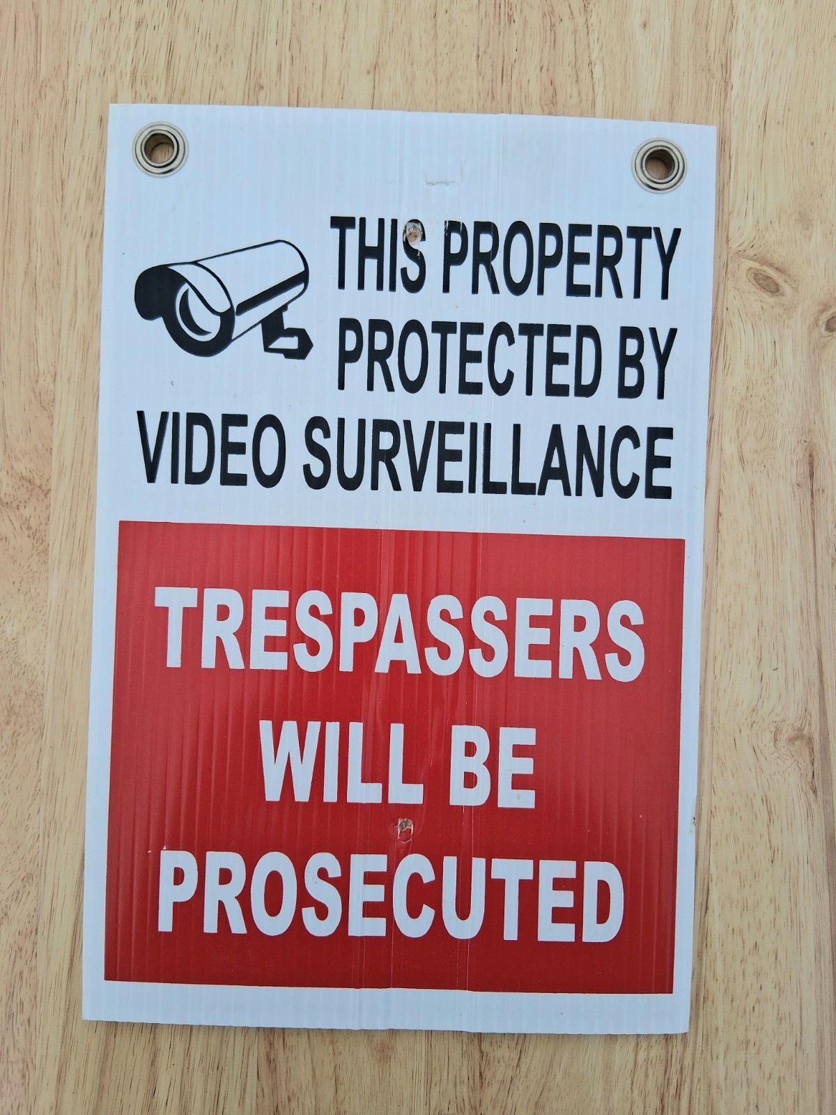 THIS PROPERTY PROTECTED BY VIDEO SURVEILLANCE 8″x12″ Plastic Sign Home Security