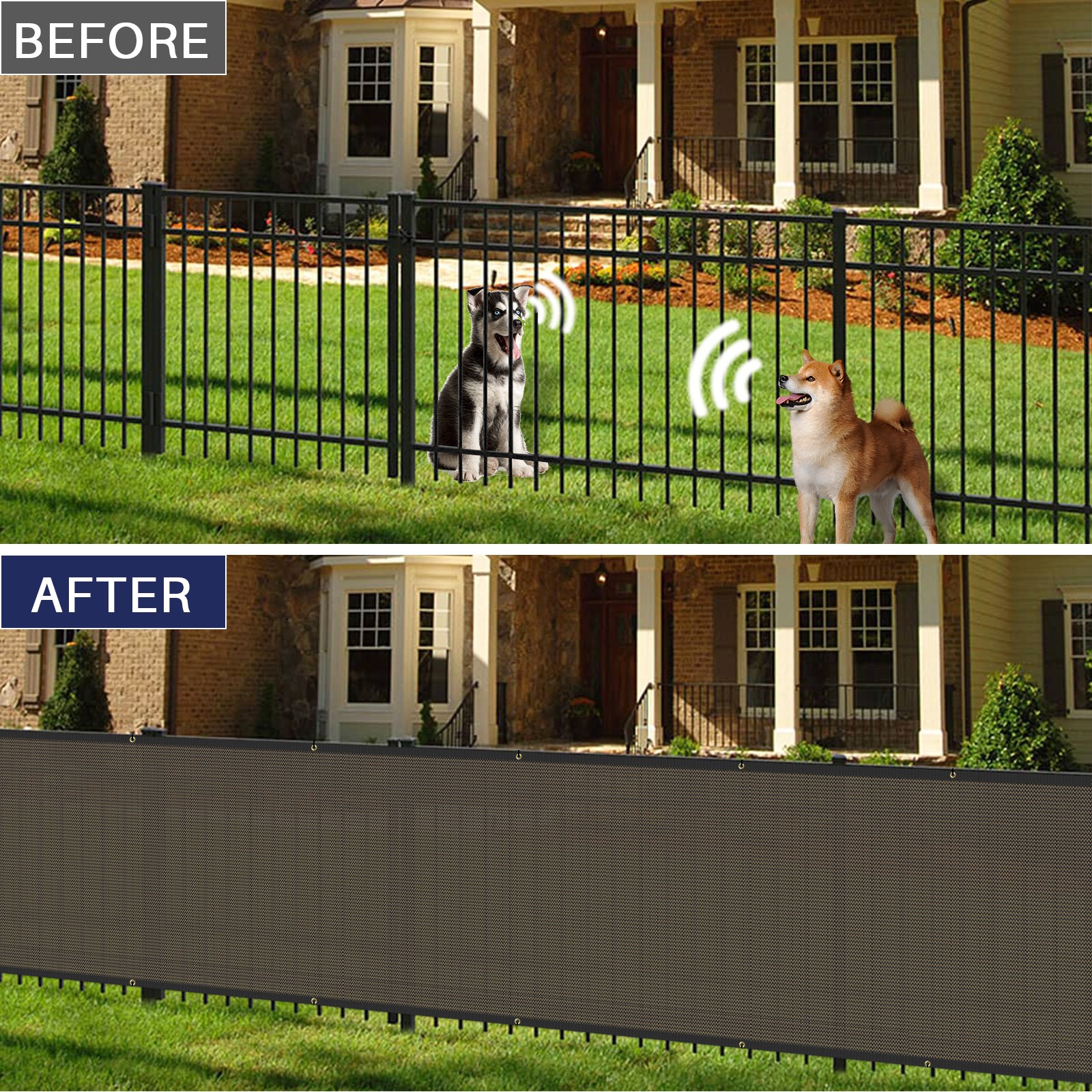 Fence Privacy Screen Cover Mesh Garden Yard 4′ 5′ 6′ 8′ Black Green Beige Brown