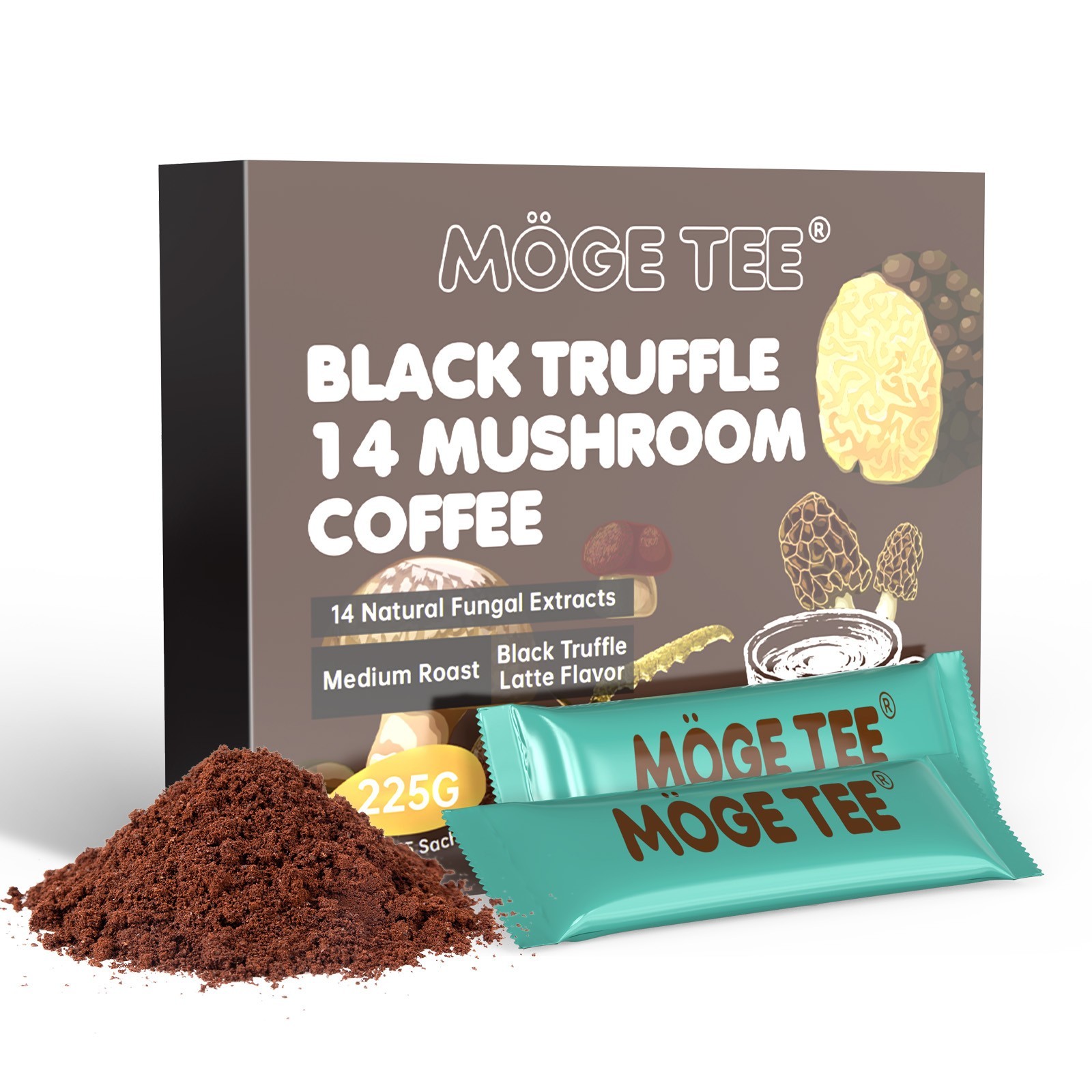 Organic Mushroom Coffee Instant Coffee, 14 Mushroom Extract Energy & Brain Boost