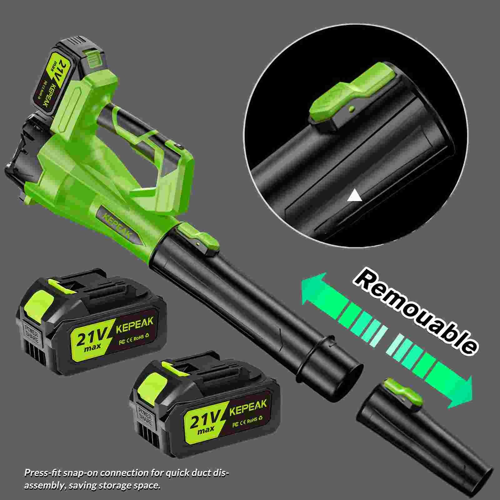 New Cordless Leaf Blower 650CFM/280MPH & 6 Speed Levels Electric w/2 Batteries