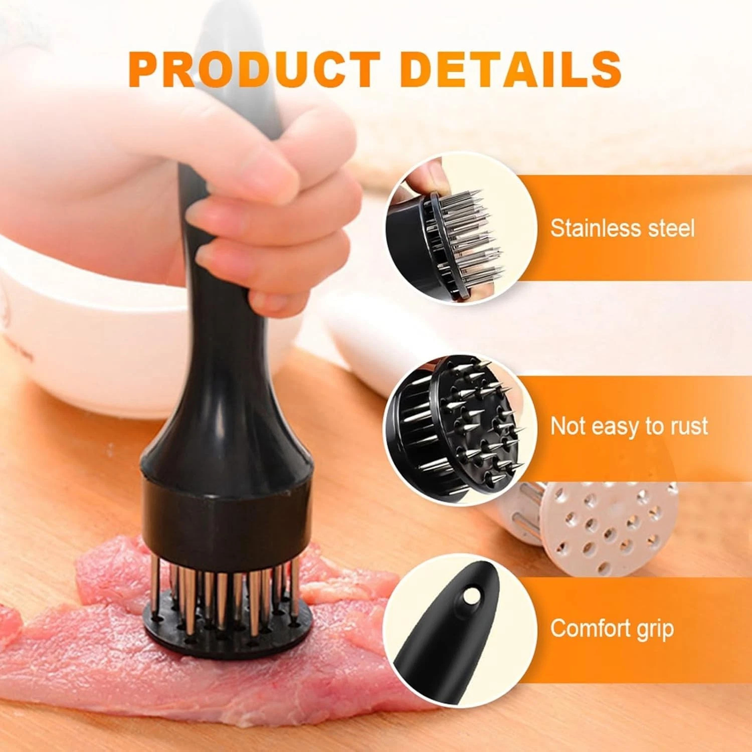 USA Professional Meat Tenderizer With 21 Stainless Steel Needle Kitchen Tool