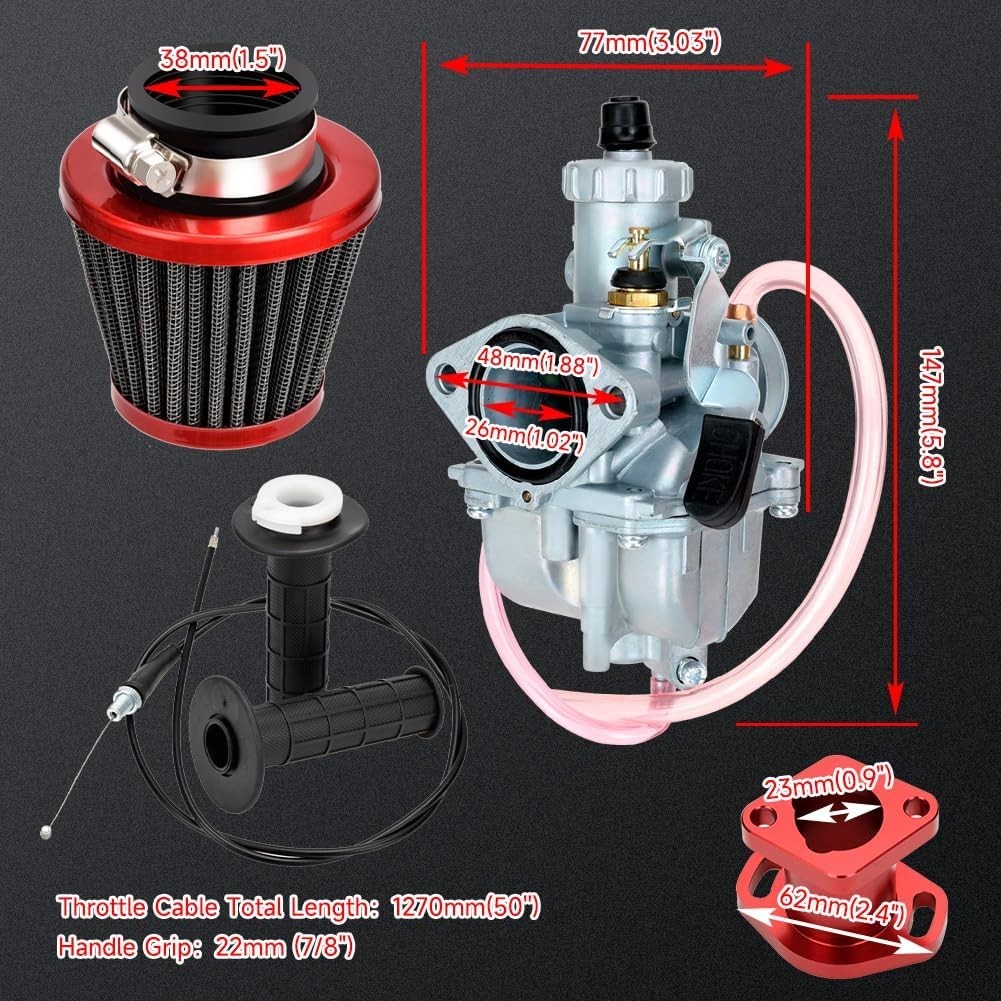 26mm Carburetor Assembly for Go-Kart & Mini Bike Engines – All-Inclusive