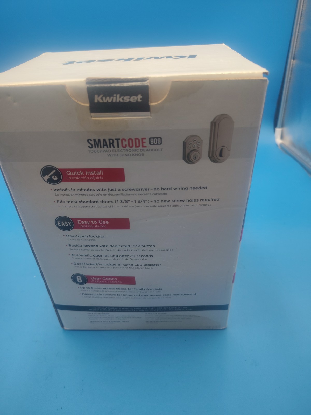 Kwikset SmartCode 909 Touchpad Keyless Entry Deadbolt Lock – Satin Nickel