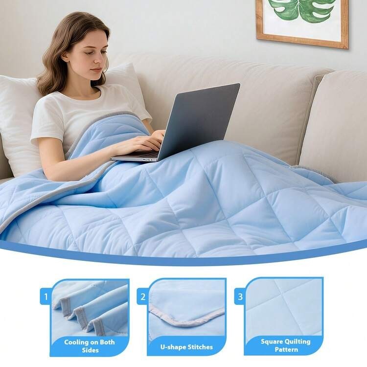 Cooling Quilt or Blanket for Hot Sleepers Soft & Lightweight Summer Cold (Queen)