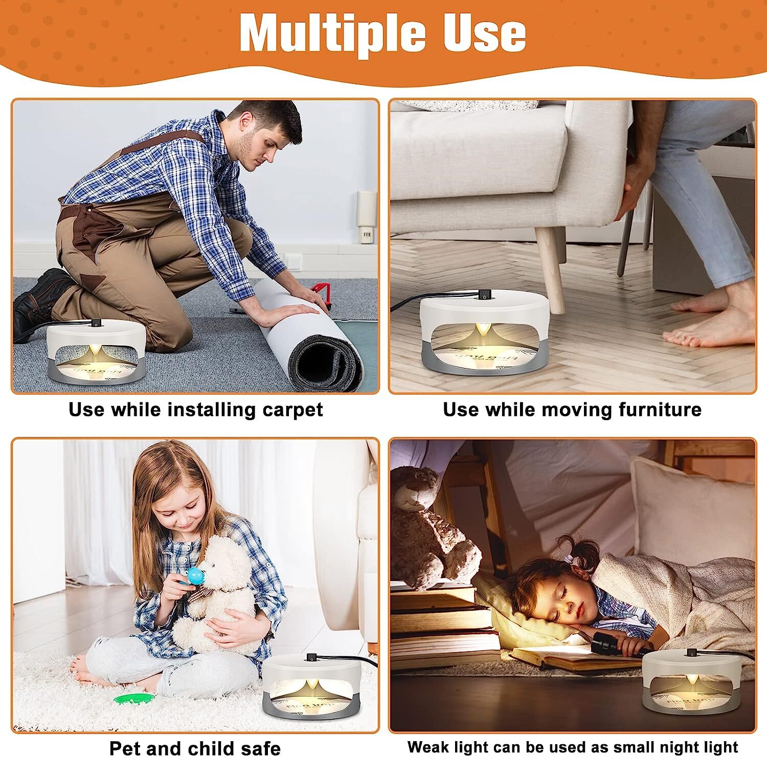 Flea Traps for Inside Your Home with 2 Sticky Disc & 2 Bulbs & 1 Electric Wires